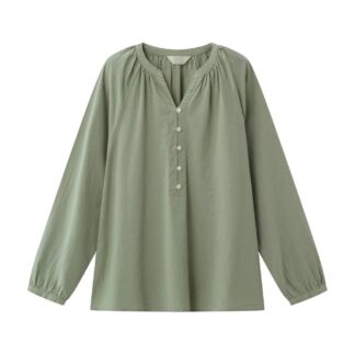 Giordano Women's 55% Linen 45% Cotton Woven Shirt
