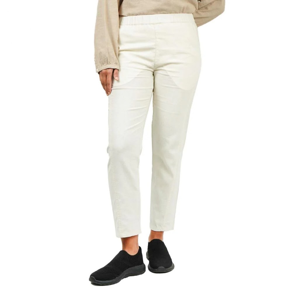 Giordano Women's 55% Linen 45% Cotton Woven Trouser