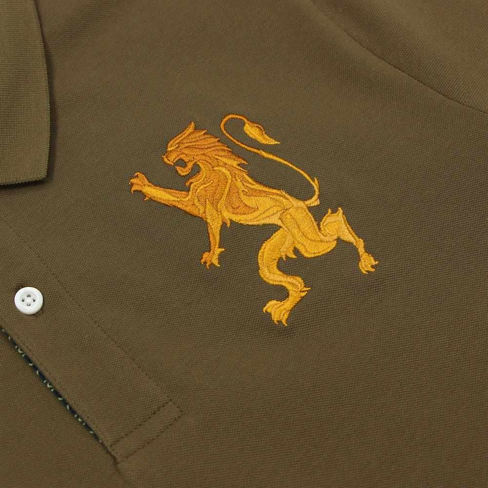 Giordano Men's 3D Lion Bold Embroidery Slim Fit Polo