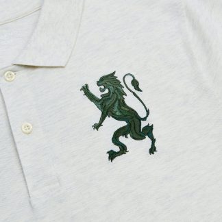 Giordano Men's Slim Pique Polo With Flat With 3D Lion Embroidery