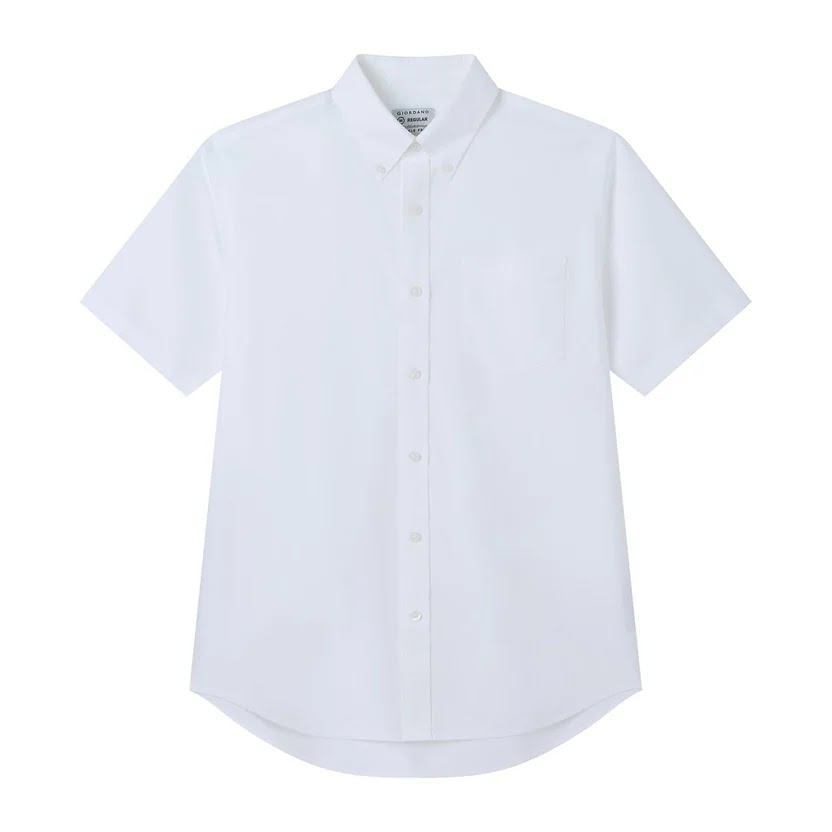 Giordano Men’s Regular Fit Wrinkle-Free Short Sleeve Oxford Shirt
