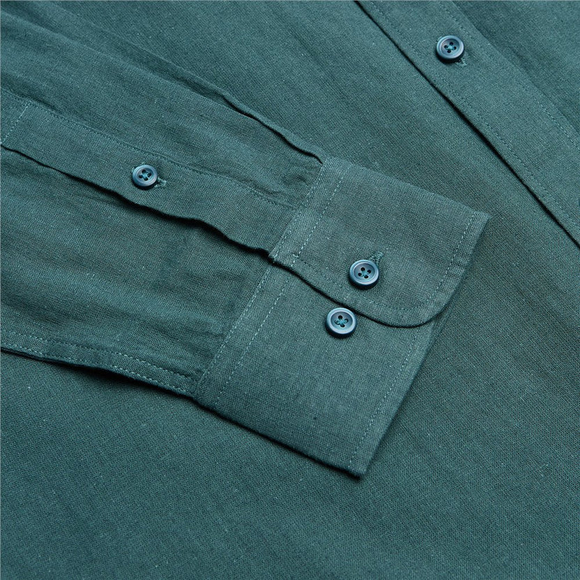 Giordano Men's Slim Linen Cotton Solid Shirt