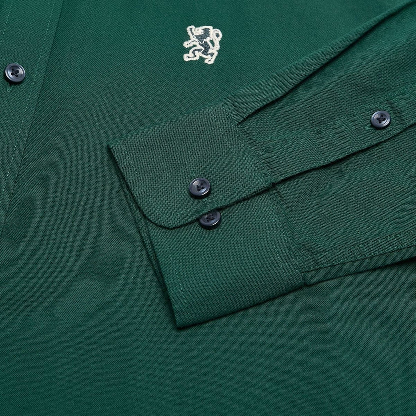 Giordano Men’s Cotton Slim Oxford Shirt with Embroidery