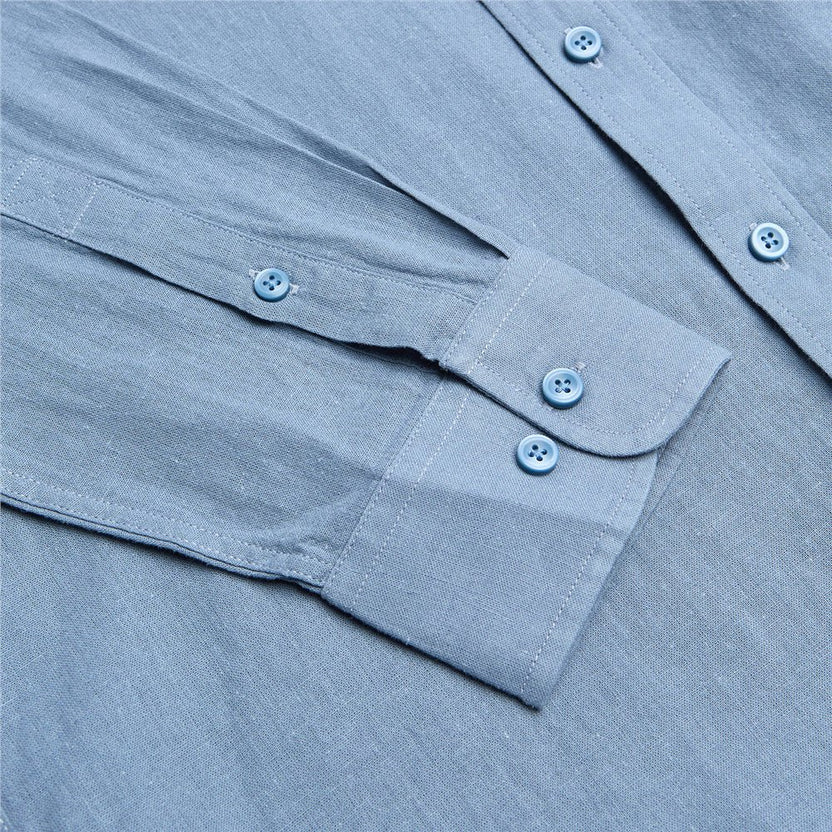 Giordano Men's Slim Linen Cotton Solid Shirt