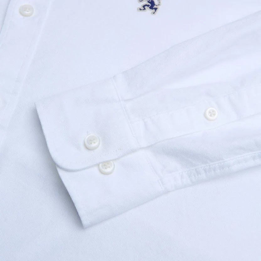 Giordano Men’s Cotton Slim Oxford Shirt with Embroidery