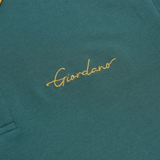 Giordano Men's Slim Pique Polo With Contrast Collar & Signature Embroidery